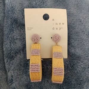 A New Day Gold and Pink Beaded Earrings